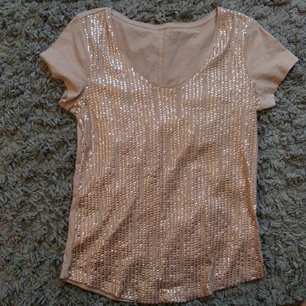 Ann Taylor Loft sequined and beaded top